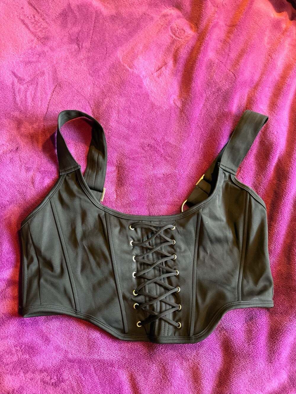 Forest Ink Elizabeth Bikini Corset Top Black Size L
